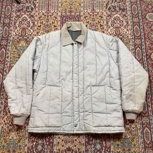 VTG 60s 70s Key Imperial Quilted Lined Gray Barn Coat Work Jacket Talon XL USA